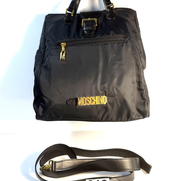 Moschino Black and Gold Backpack Functional and Stylish Backpacks